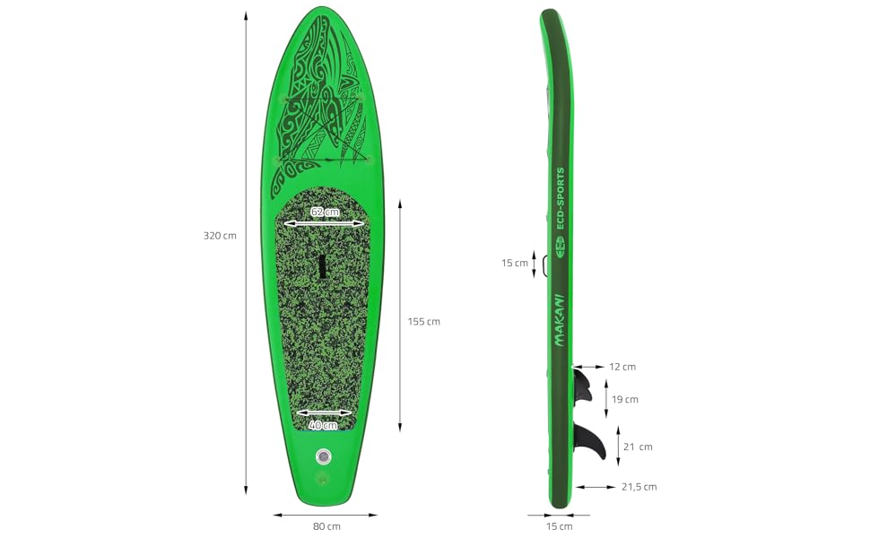 jardinito planche de stand up vert paddling makani 320x80x15 cm SUP gonflable paddle board de surf