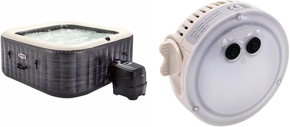 jardinito - Pure Spa Bulles 4 places, LED, Gris Ardoise - 28450EX