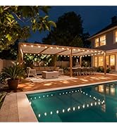 jardinito Pergola Bioclimatique en Effet Bois Aluminium 3.5 x 8.5 m, Pergola avec LED, Tonnelle...