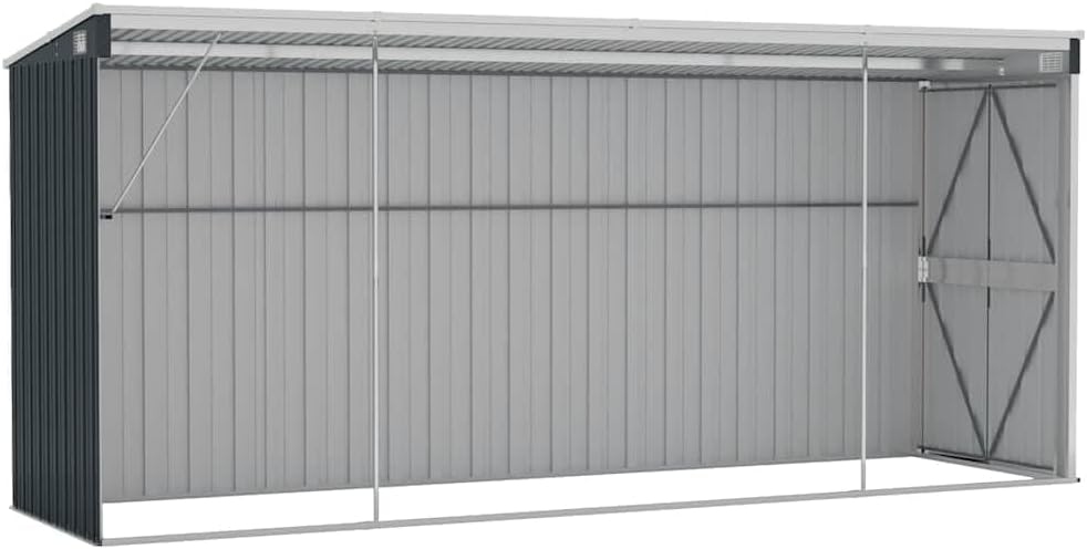 Abri de jardin mural - anthracite - 118x382x178 cm acier robuste