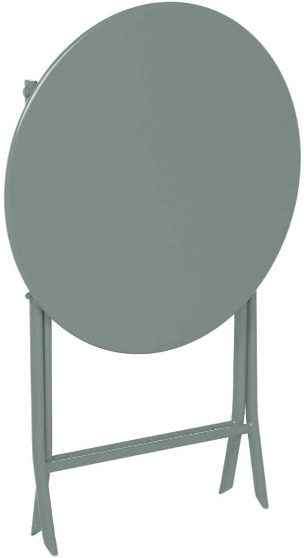 jardinito - Greensboro - Ø60 cm - Table de jardin pliante acier vert 2 places