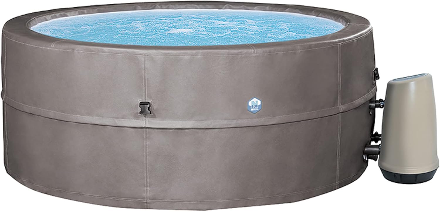 jardinito - Spa - Vita Premium - SP-VIP160C - Gonflable - 6 Places (4 Adultes + 2 Enfants) - Bache De Protection - Réchauffeur - 1100 L - Couverture Simili-Cuir Premium