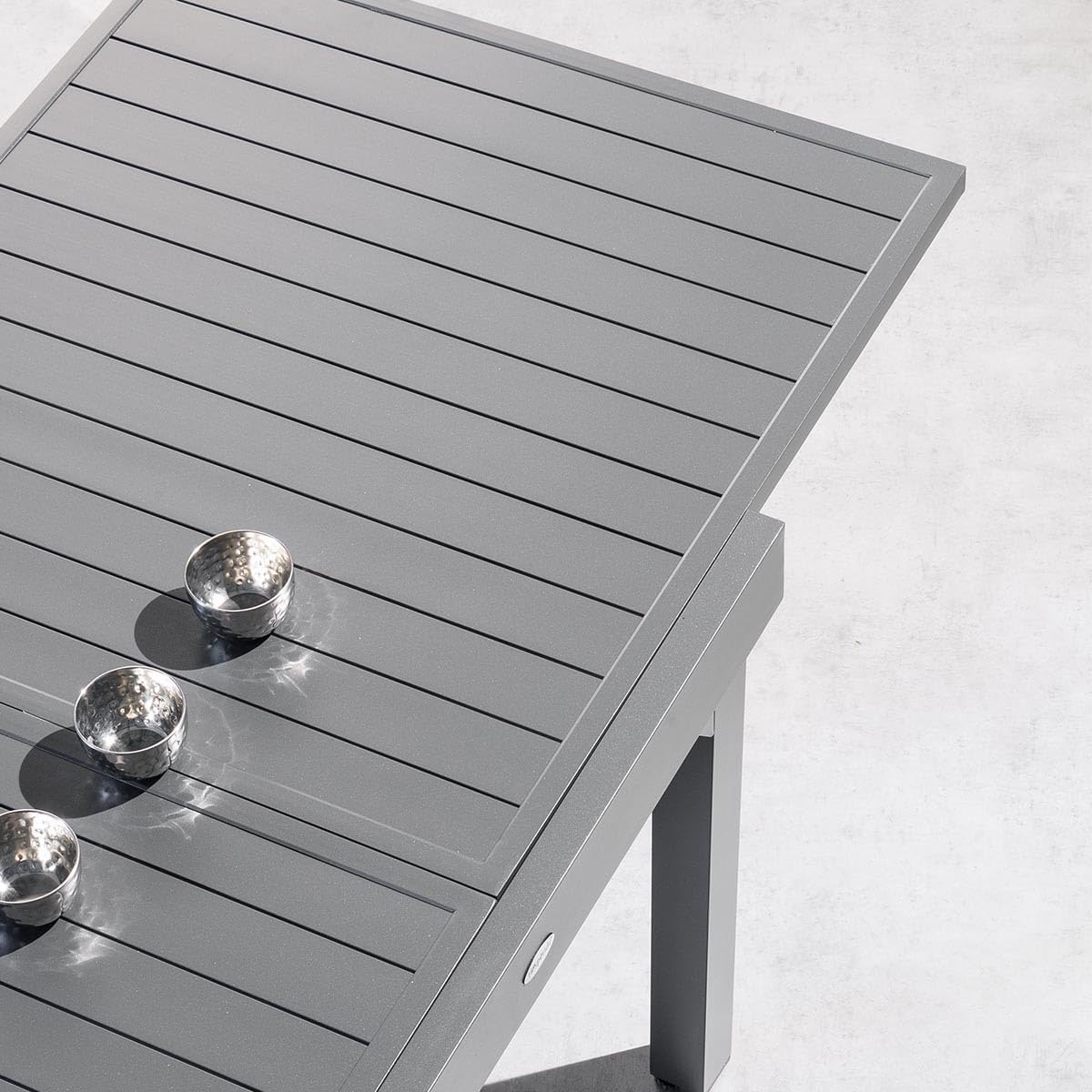 jardinito - Piazza extensible - 180/240x90 cm - alu gris, 8 places
