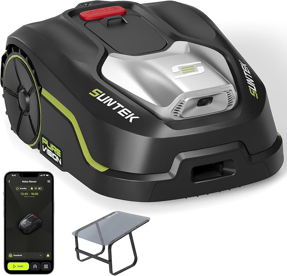 jardinito - Robot Tondeuse IA Vision, 250m², IPX5, Pente 35%, Garage