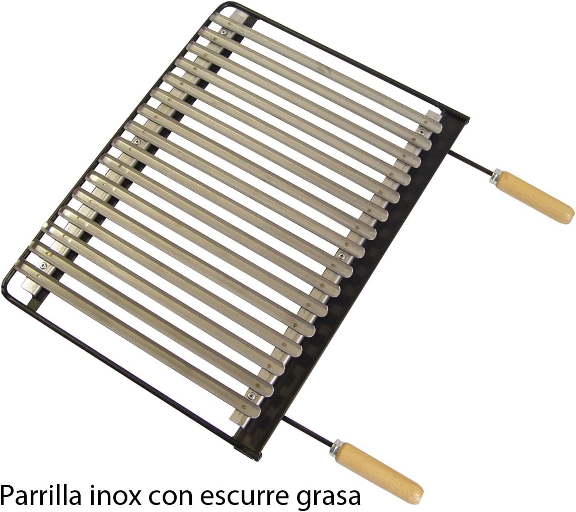 jardinito - Barbecue inox avec grille fer - 71406