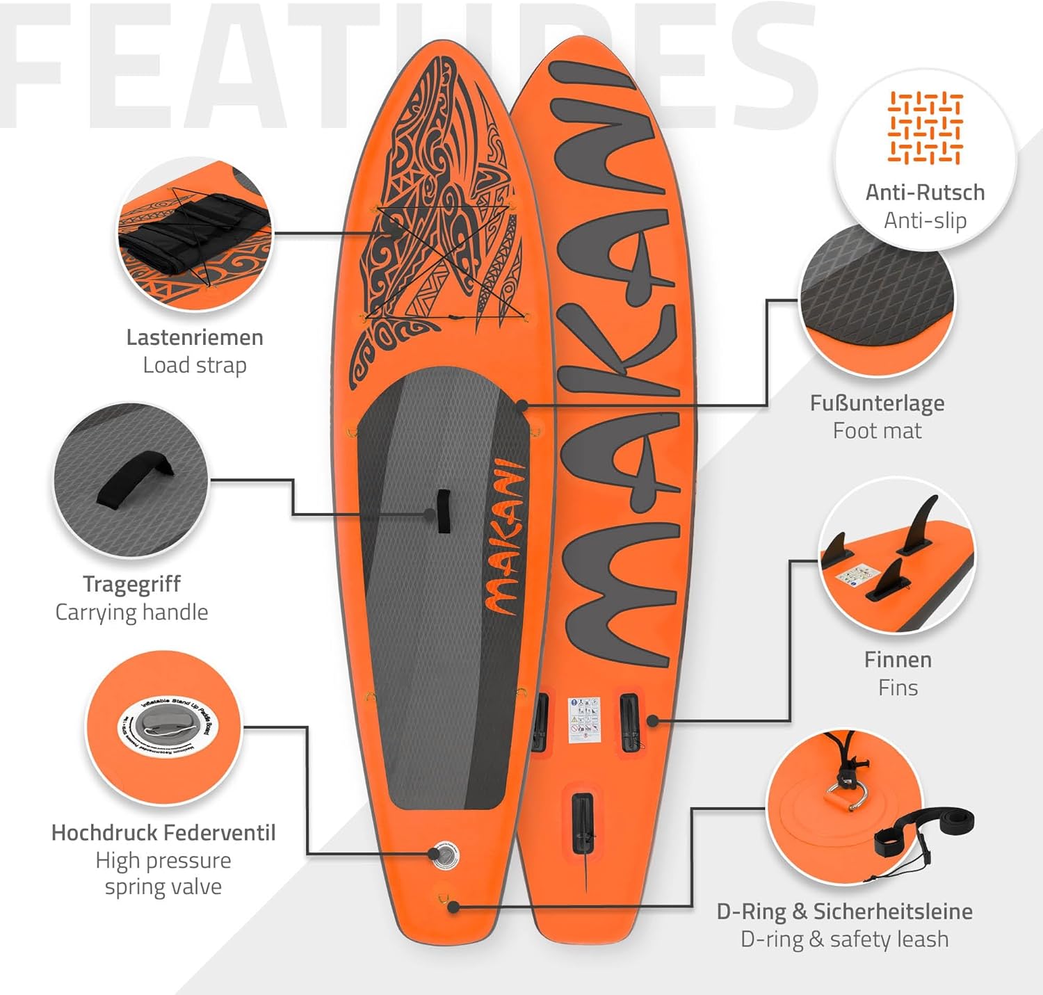 jardinito - Stand Up Paddle Série - 305/308/320/380 cm - PVC, 120/150 kg, ép. 10/15 cm