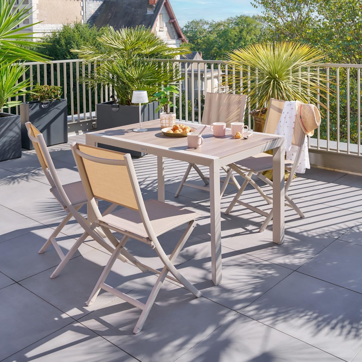 jardinito - Evasion 4 places - aluminium effet bois lin et argile