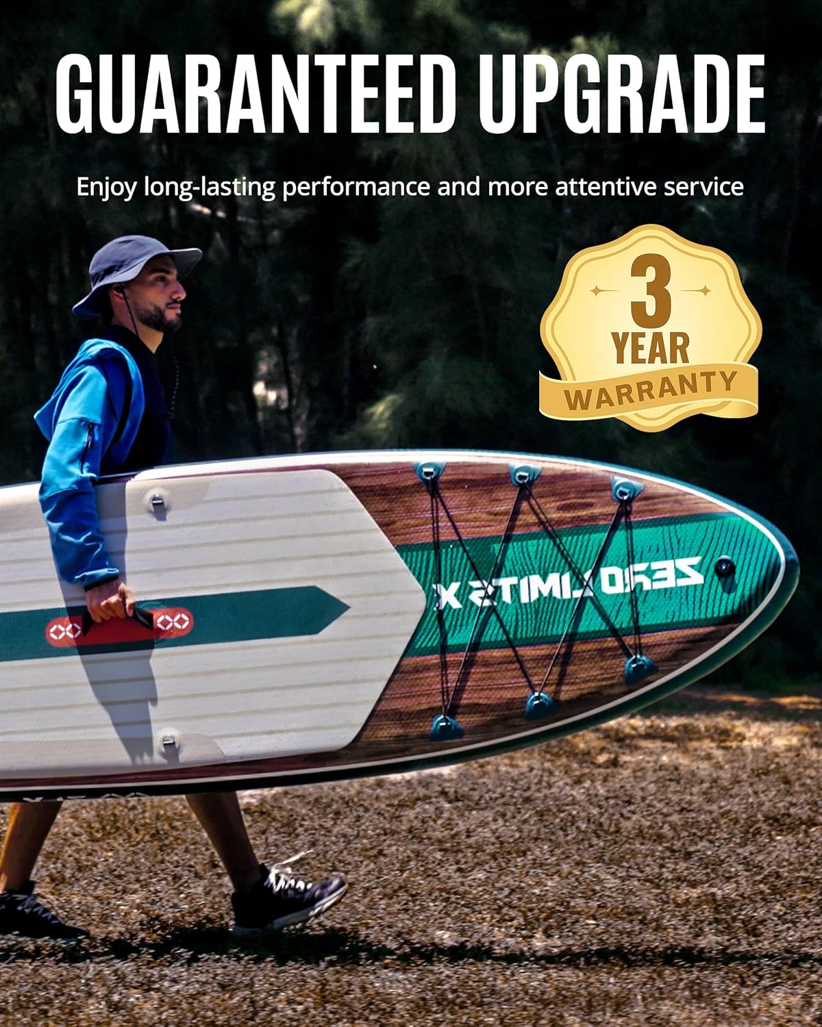 ZLX Paddle Gonflable Adulte 2 Places 320 x 84cm, Stand Up Paddle avec Siège Kayak, Planche Sup Complète avec Accessoires, pour Débutants et Tous Niveaux