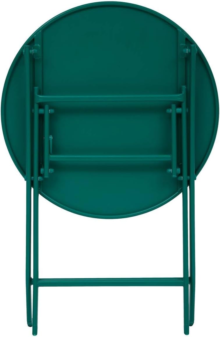 jardinito - Greensboro - Ø60cm - Table ronde pliante acier vert opale