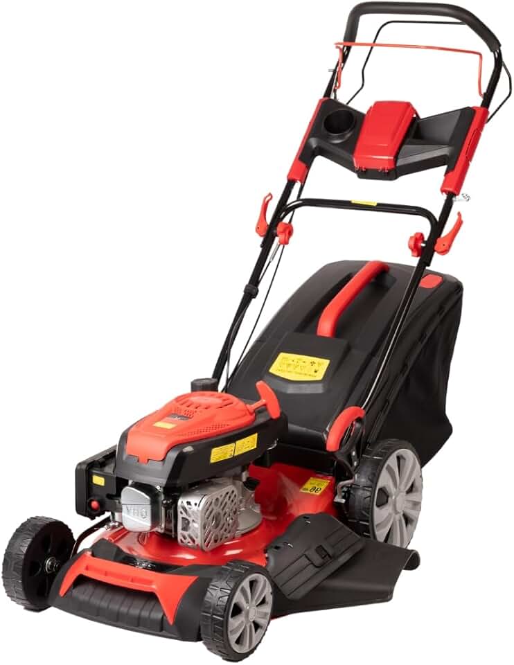 jardinito Tondeuse à gazon à explosion automotrice 4in1-4 CV, Tondeuse à gazon thermique autoportée - Moteur 170cc 4 temps avec autotraction - Largeur de coupe 51 cm - Mulching - Panier de collecte 60L