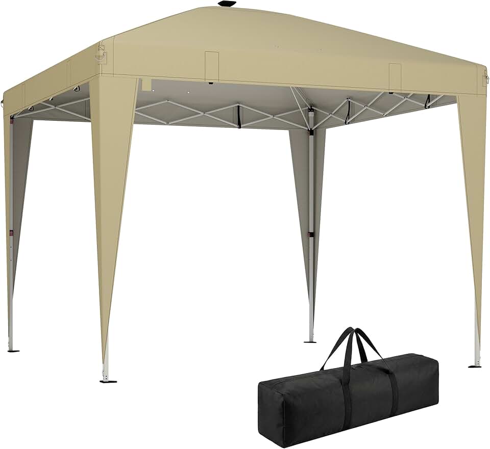 jardinito - Tonnelle Pop-up 3x3m UV50+, éclairage, sac, réglable