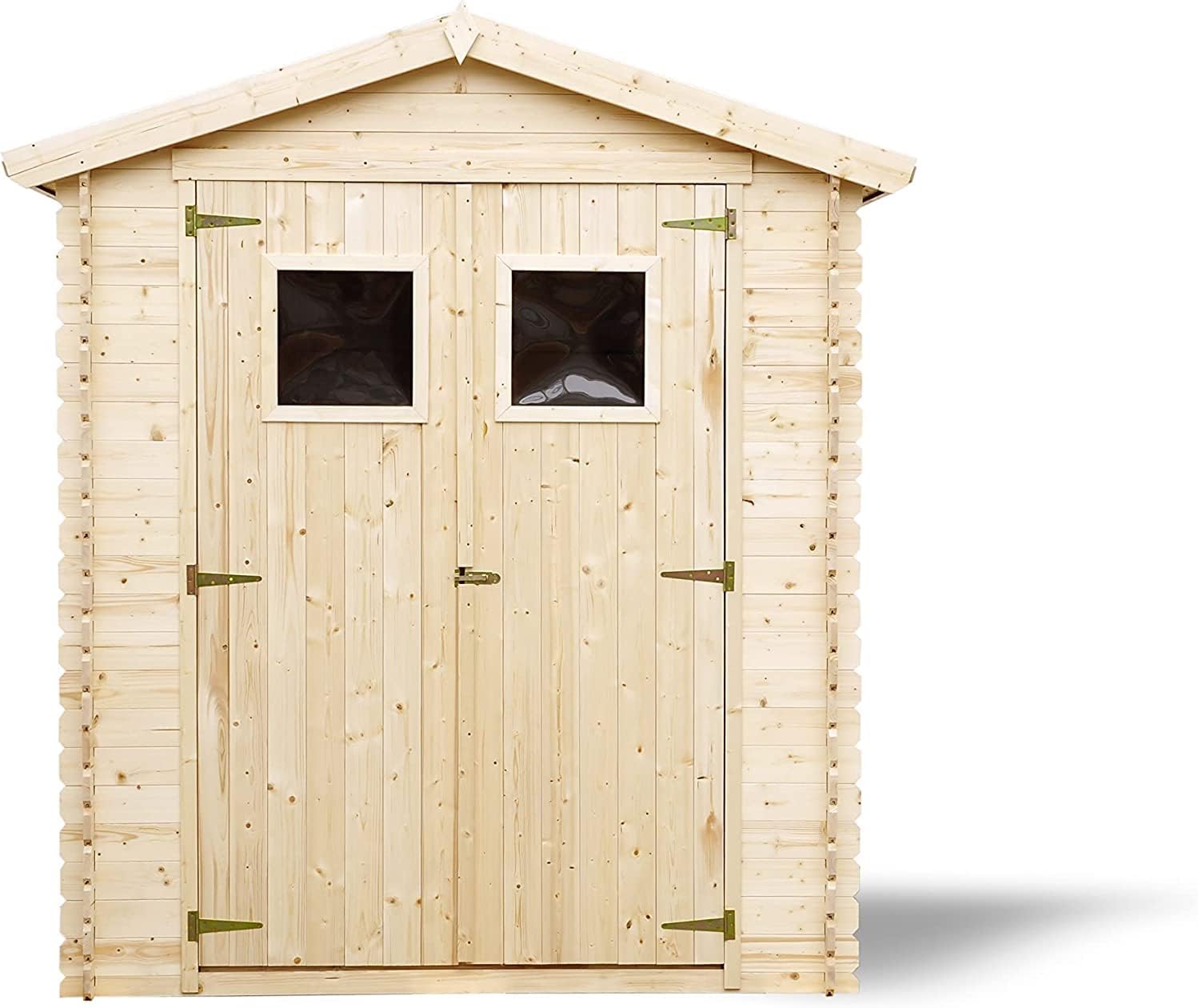 Abri de Jardin en Bois avec Sol TRAITÉ - Stockage extérieur I196xL136xH218 cm/ 1.98 m2 Petit abri à Outils, Local à vélos - Toit imperméable, fenêtres - jardinito M367