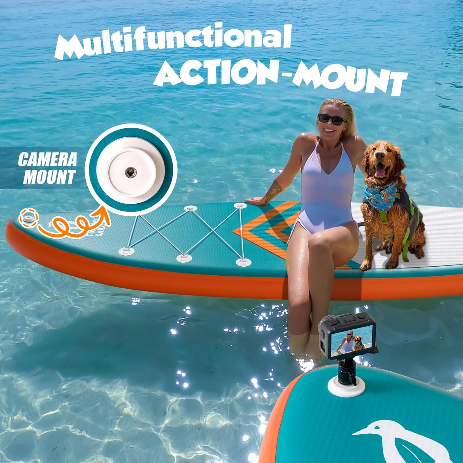 jardinito Paddle Gonflable Adulte, Planche de Stand Up Paddle Gonflable, Sup Paddle Board Gonflable avec Accessoires Complets, Planche de Surf Paddle