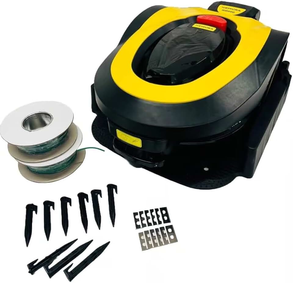 jardinito - Robot Tondeuse 18cm - 600m2, lames acier, câble et station