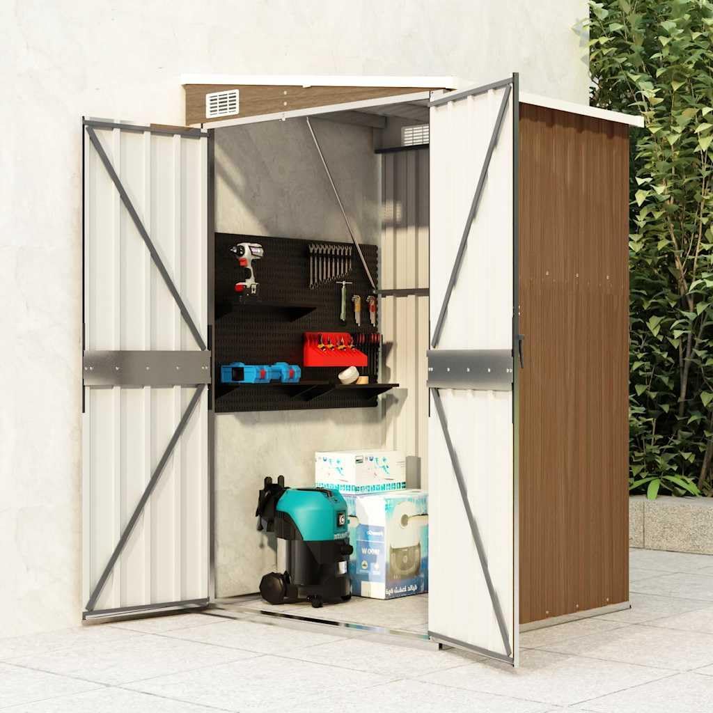 jardinito Remise de Jardin Murale Marron 118x100x178 cm Acier galvanisé,Maison & Jardin, Pelouses & Jardins, Vie en extérieur, Structures extérieures, Cabanes & abris de Jardin, Brun (Poids 22.7KG)