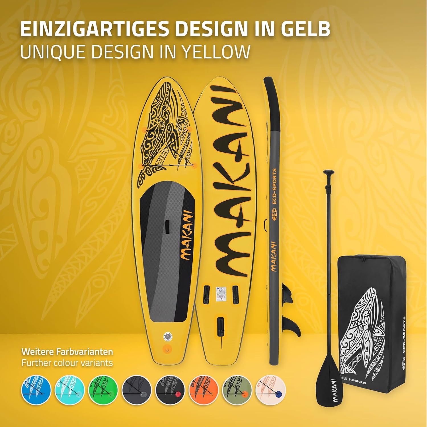 jardinito - stand up paddle série gonflable - 305/308/320/380 cm - PVC, 120/150 kg, 10/15 cm épaisseur