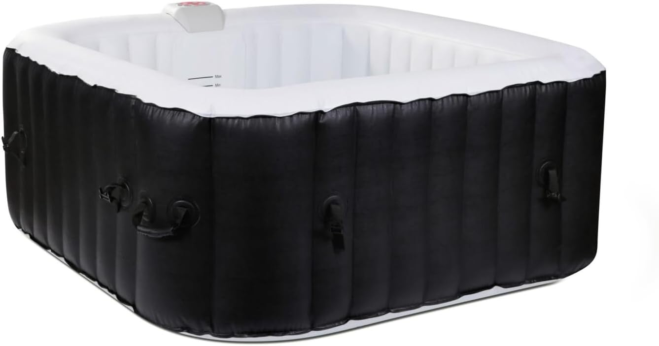 Spa Gonflable 4 Places carré - Ospazia - Dimensions : 155 x 155 cm - Filtre et bâche Inclus