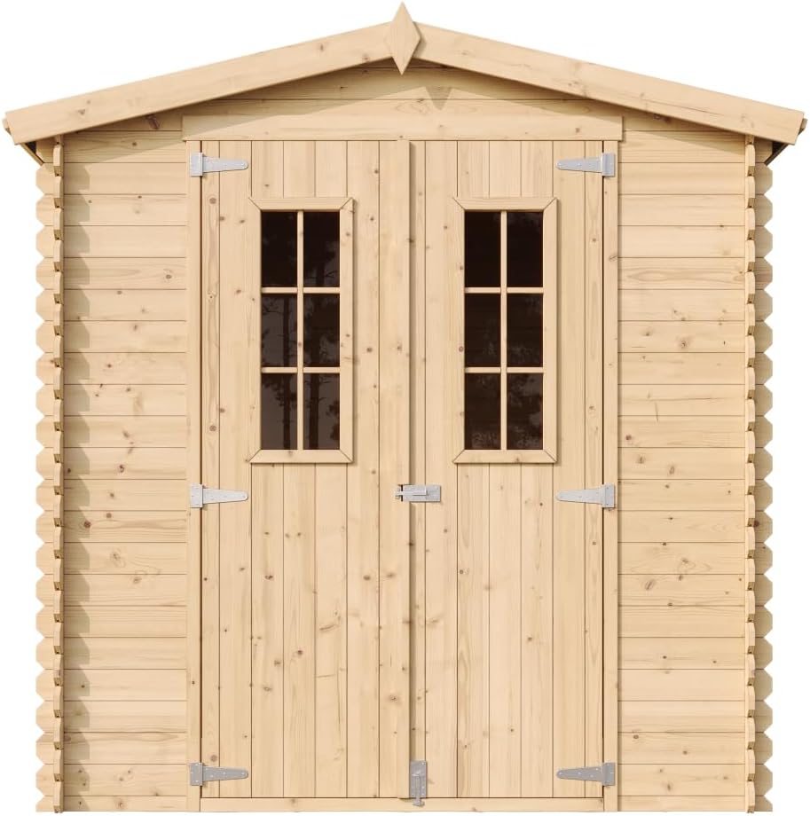 Abri de Jardin en Bois - Stockage extérieur I216xL206xH218 cm/ 3.53 m2 Petit abri à Outils, Local à vélos - Toit imperméable, fenêtres jardinito M343C