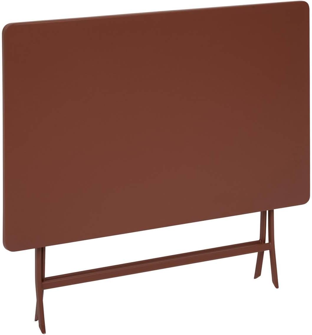 jardinito - Greensboro - 110x70 cm - table pliante 4 places acier acajou