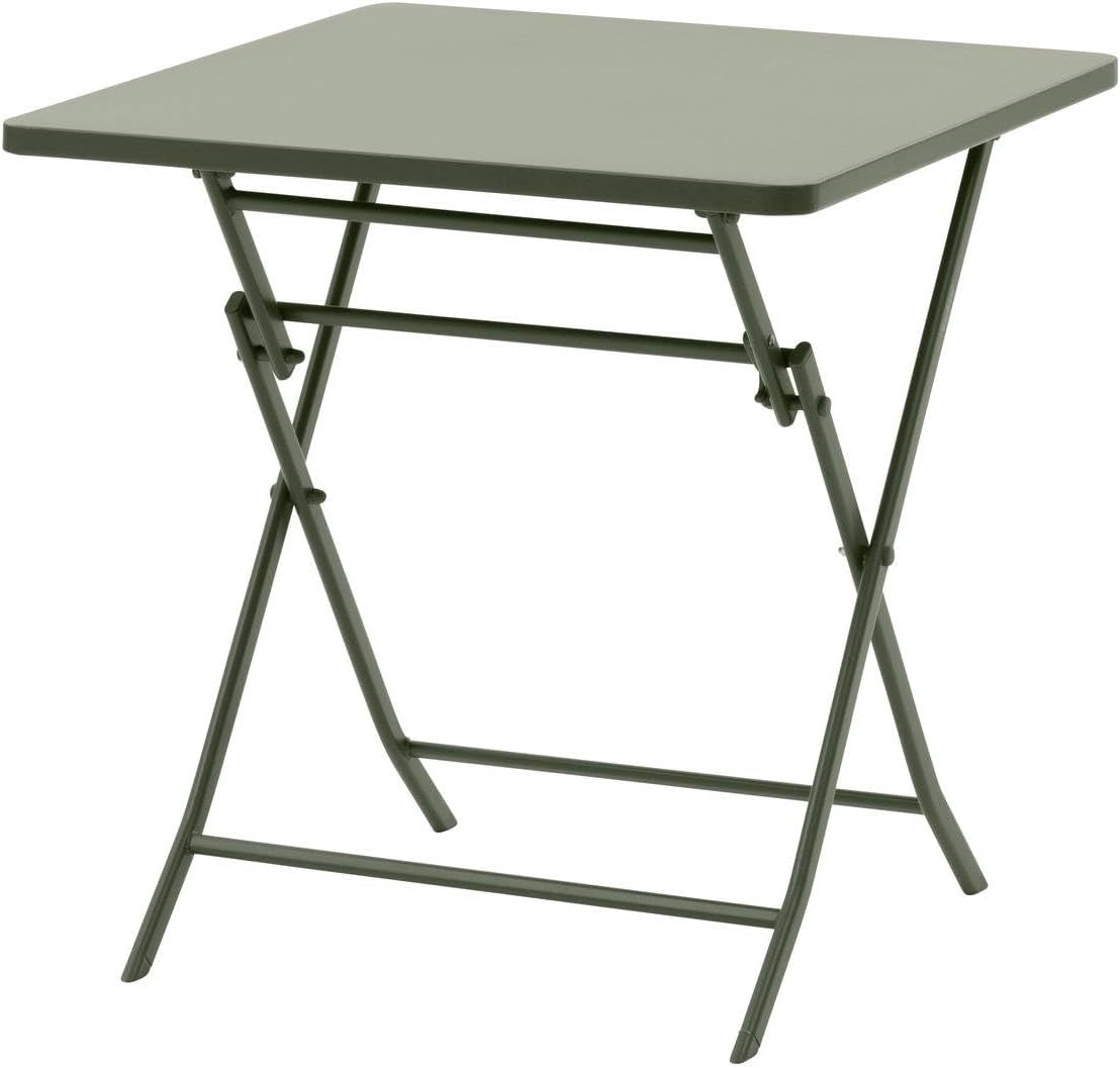 jardinito - Greensboro carrée 2 places - acier vert antirouille - table pliante jardin
