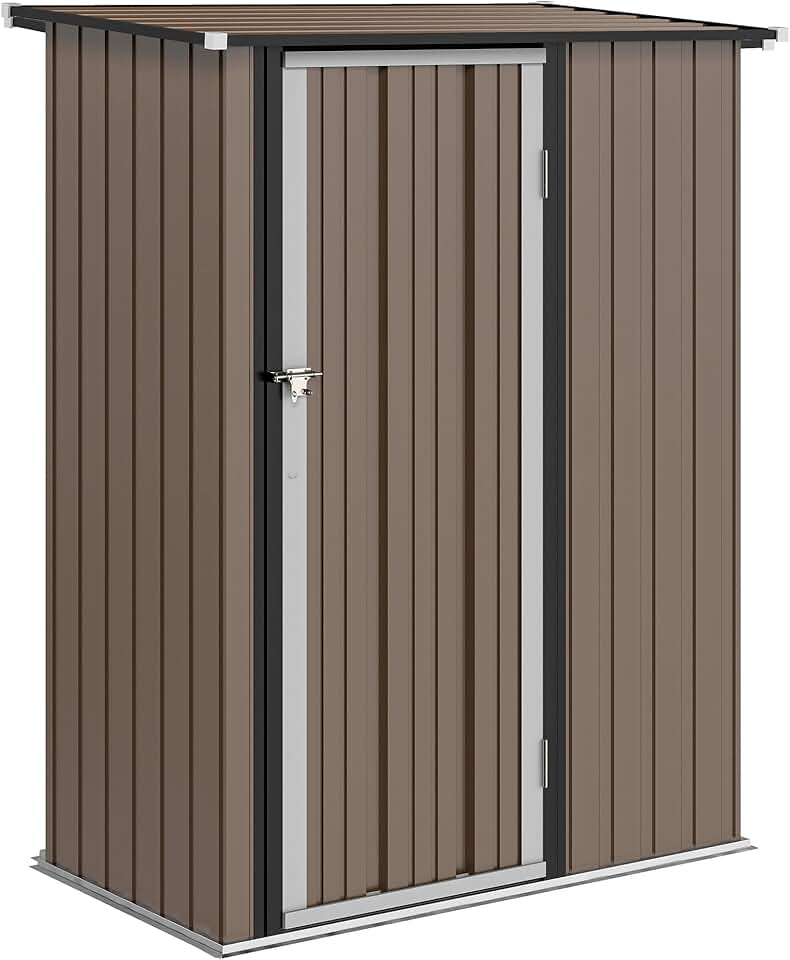 jardinito - abri de jardin acier galvanisé 142x86x189cm - porte verrouillable 1m²