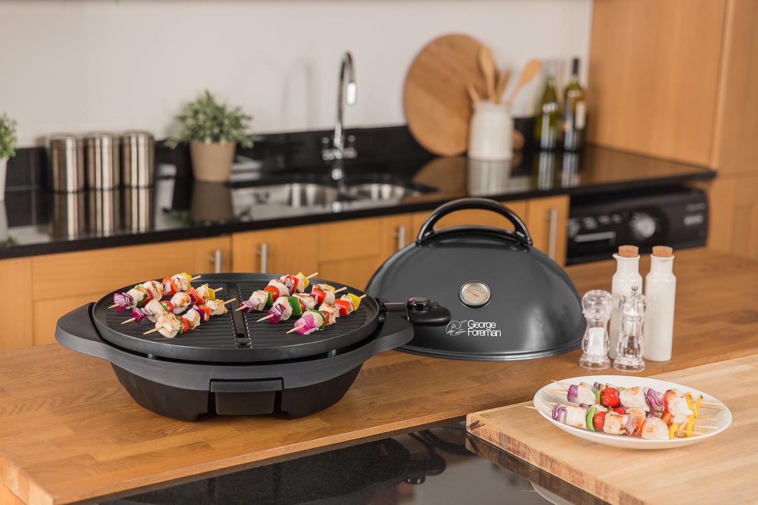 jardinito - Barbecue 2 en 1 - 44,5cm - Électrique, grill avec bac à graisse, 2400W, 22460-56
