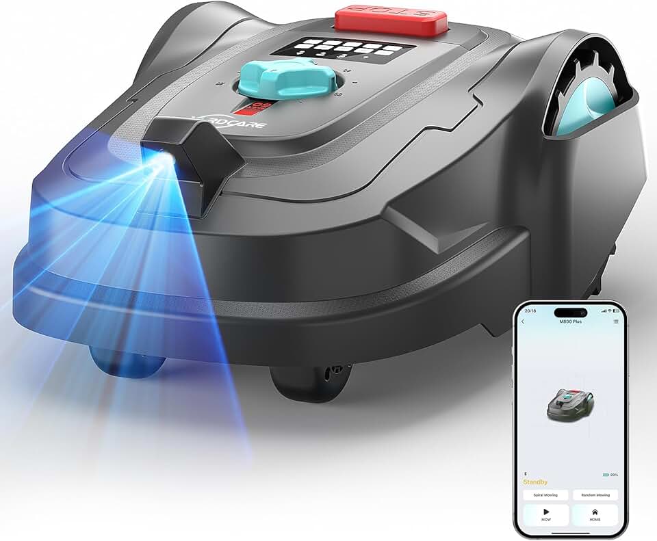jardinito - M800Plus - 800 m² - Robot tondeuse GPS IA, coupe U, détection obstacles