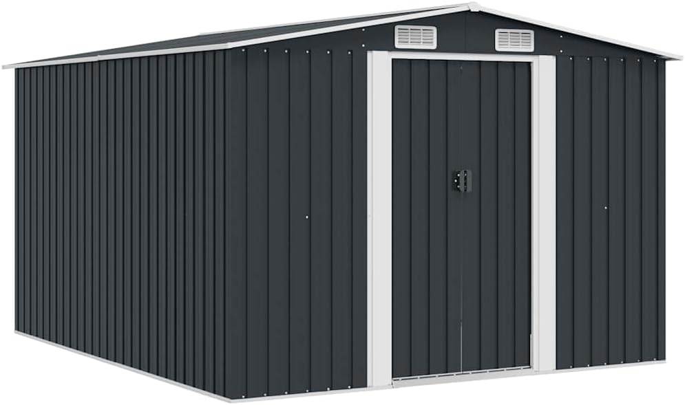 jardinito - Abri de jardin métal 257x298x178cm anthracite, cabane à outils