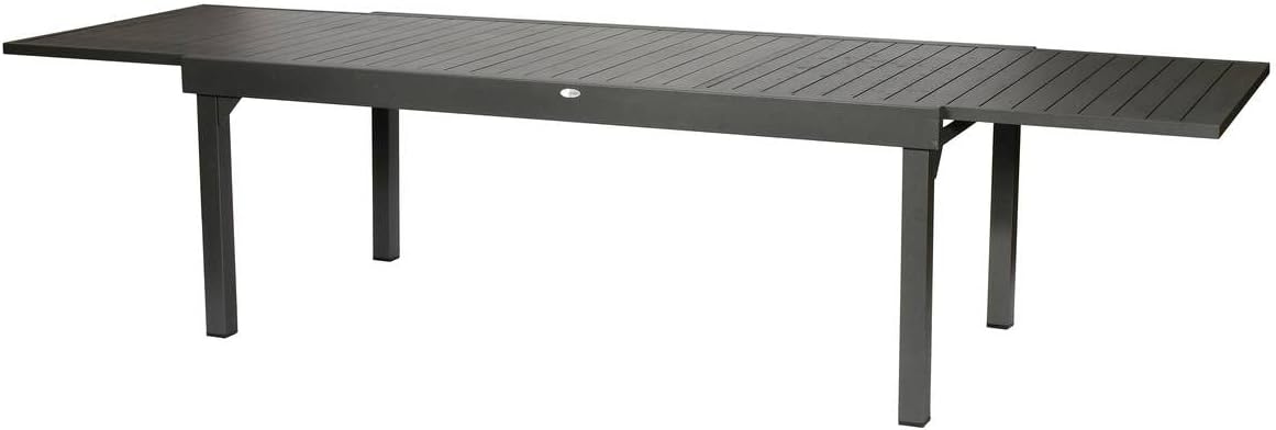 jardinito - Piazza - 230/340x100 cm - table extensible 12 places, aluminium antirouille
