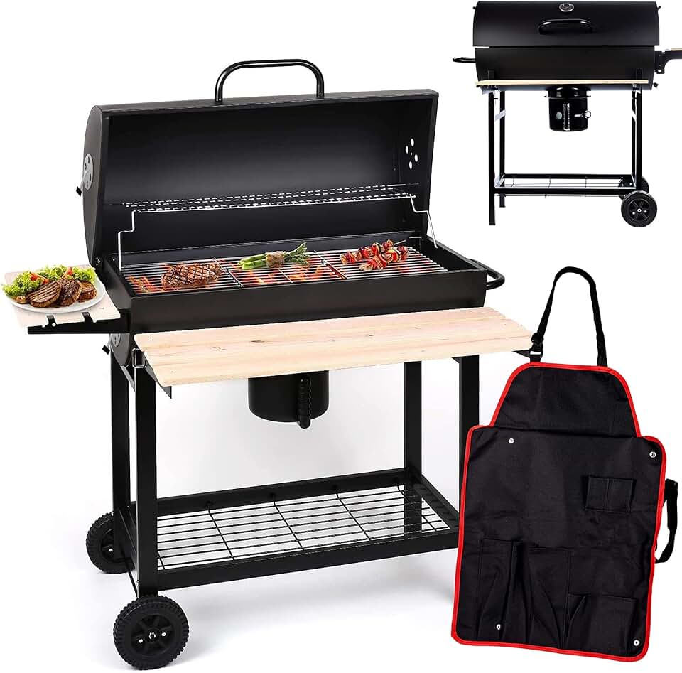 jardinito - BigBend série - barbecue rond jardin, charbon, étagères, GM2020