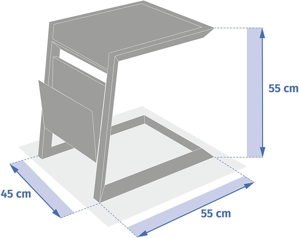 jardinito - Allure table de jardin carrée 55x45x55cm aluminium argile