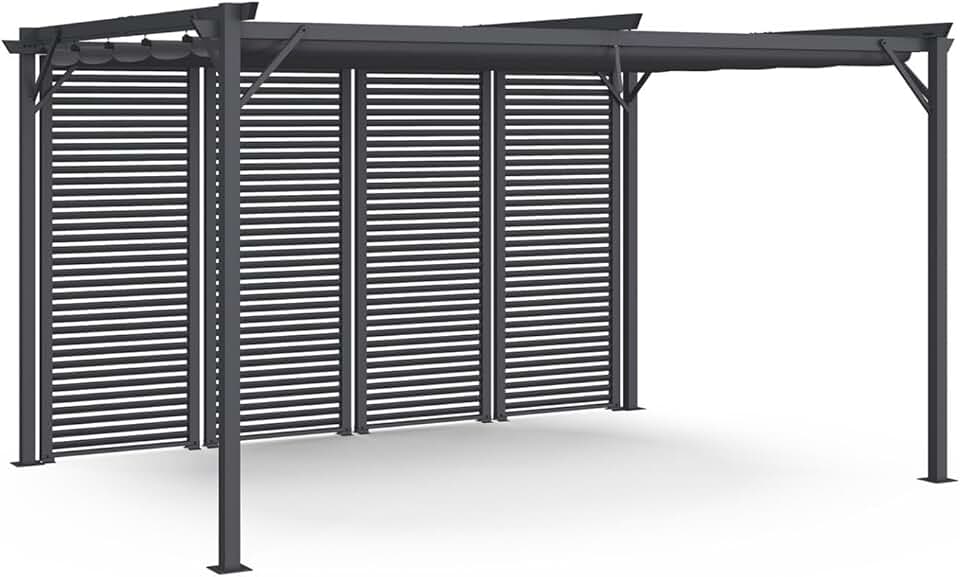 jardinito - Pergola Collector Persienne 3x4M toit rétractable 4 pans modulables Gris Anthracite