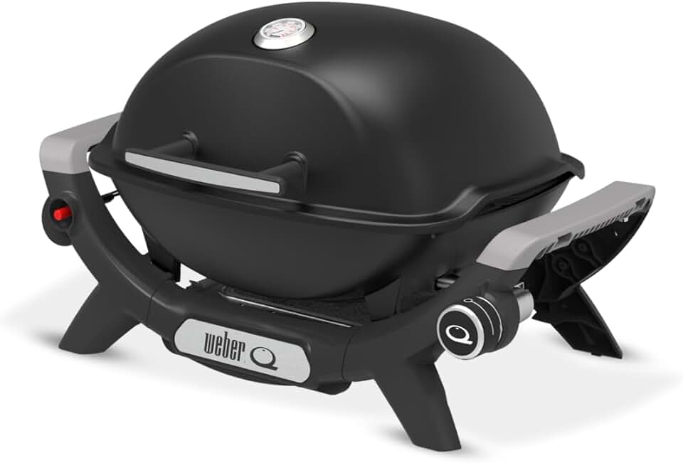 jardinito - Q 1100N - compact et léger - grille fonte, allumage électronique, noir