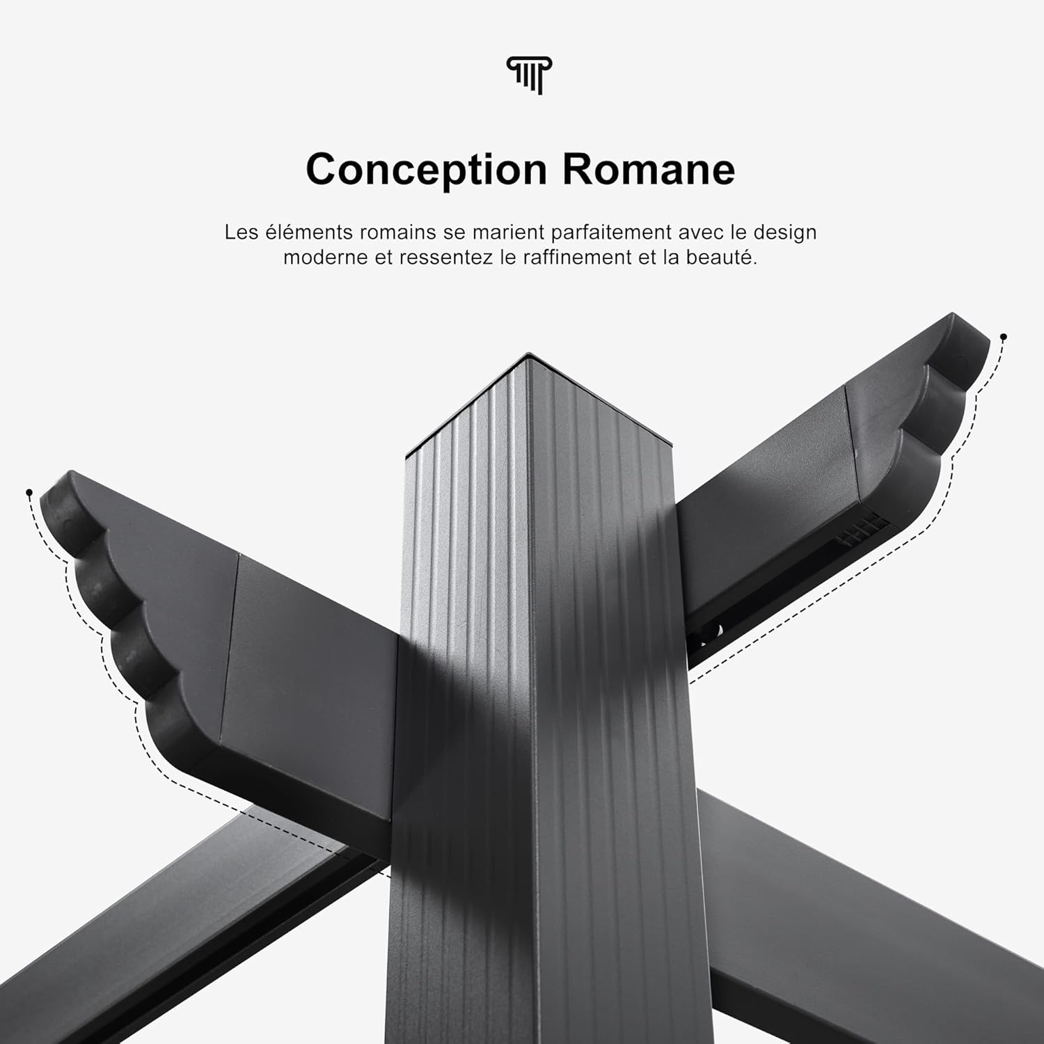 jardinito - Pergola aluminium 5,5x3m, éclairage LED, toit rétractable