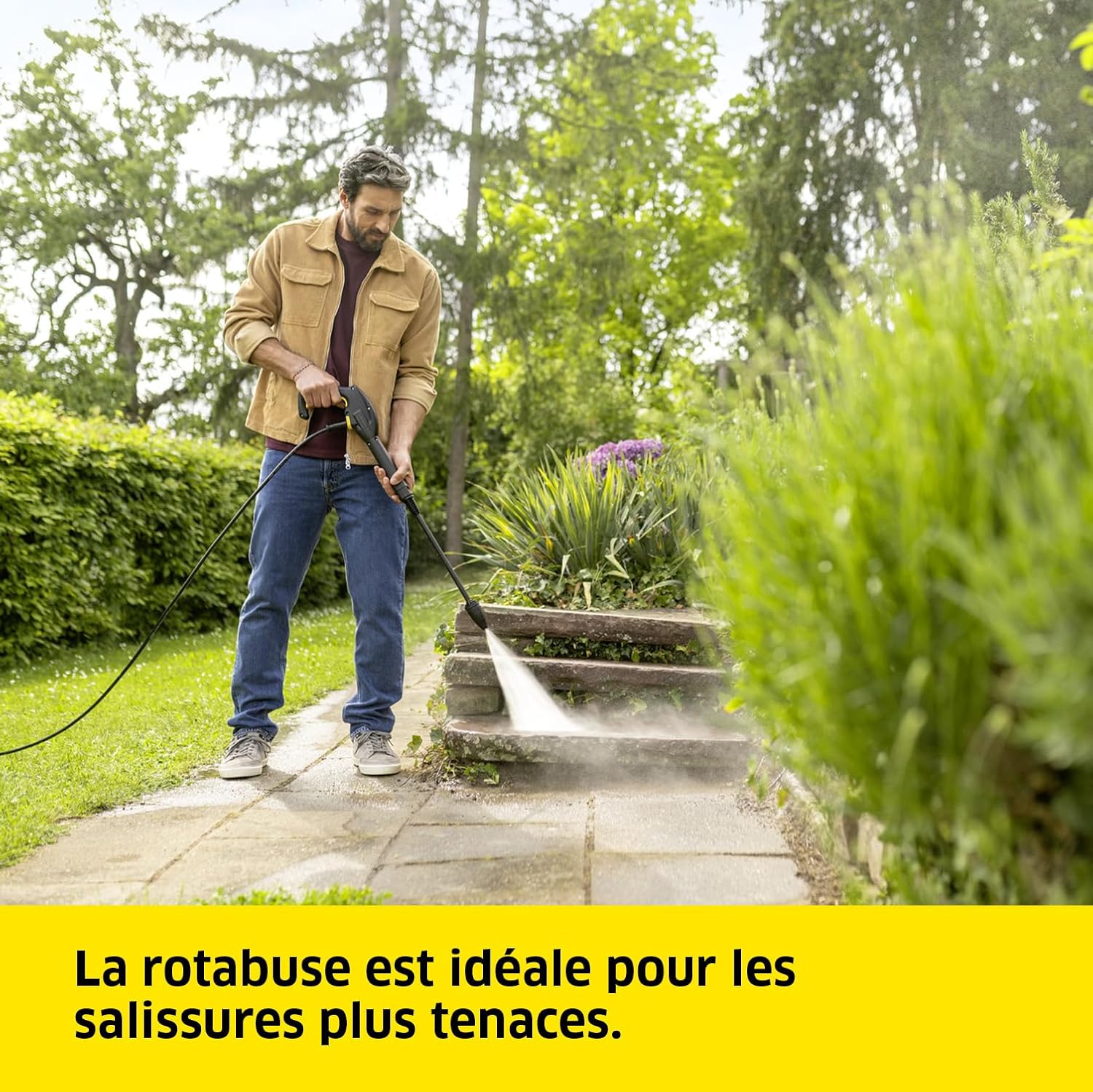 jardinito Nettoyeur Haute Pression K 4 Classic Home, Pression : Max. 130 Bar, Débit : 420 l/h, Surface : 30 m²/h, Filtre à Eau, Poids : 4,6kg, Pistolet Haute Pression, Rotabuse, Lance, Home Kit