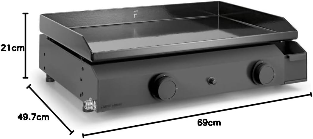 jardinito – Plancha série 60 cm – fonte émaillée, 2 brûleurs puissants