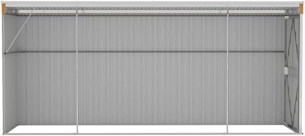 jardinito Abri de Jardin Mural Marron 118 x 382 x 178 cm Acier galvanisé,Structures extérieures, Cabanes & abris de Jardin,316232