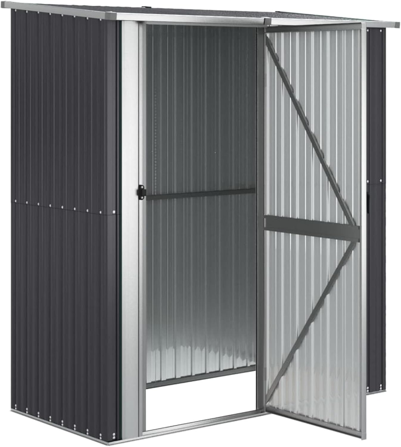 Abri de jardin extérieur en acier galvanisé anthracite 180,5 x 97 x 209,5 cm