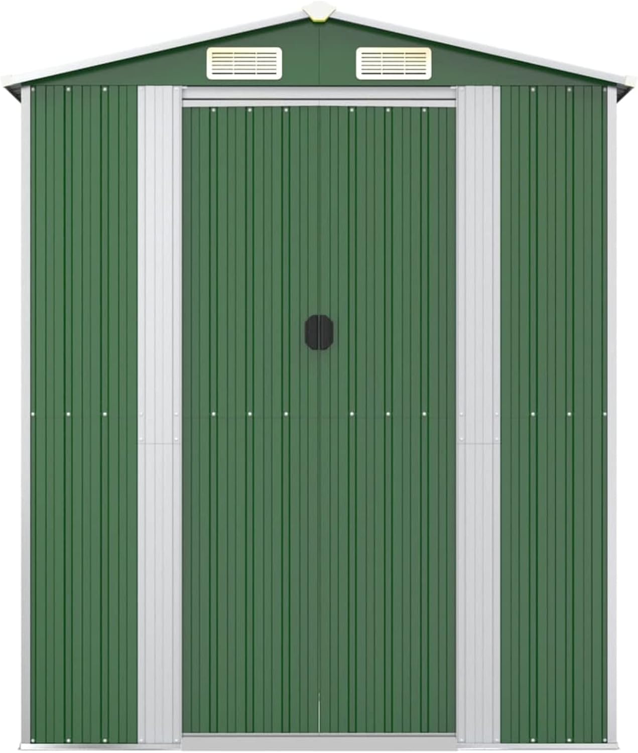 Abri de jardin extérieur en acier galvanisé vert 192 x 523 x 223 cm