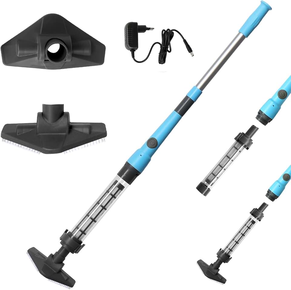 jardinito - Aspirateur piscine sans fil, 4000mAh, 60min, 220x17,2x9,6cm