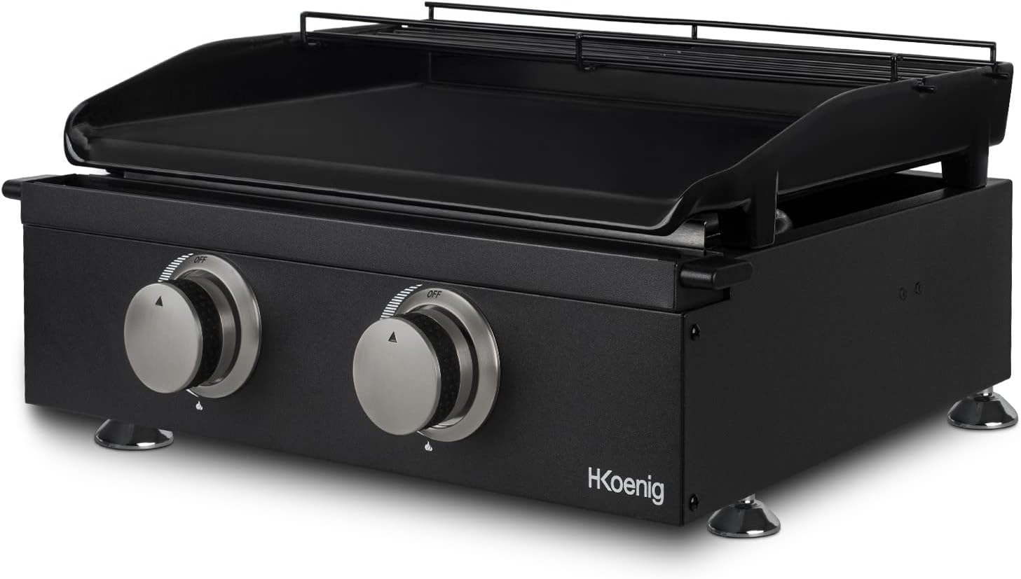 jardinito - plancha gaz 2 brûleurs - acier inox, fonte, jusqu'à 350°C - PLX1022