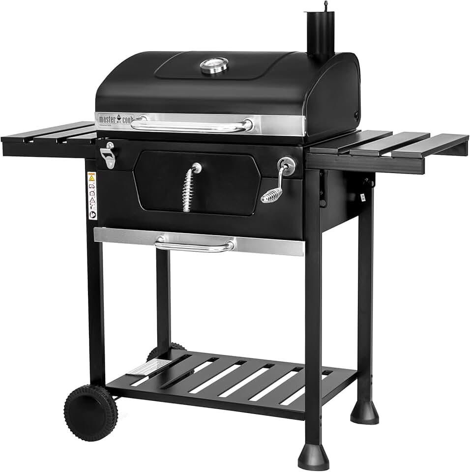 jardinito - MasterCook - barbecue acier roues thermomètre double grille