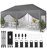 jardinito Tonnelle Pliante 3x6 Imperméable, Barnum Pliant de Jardin Exterieur, Pop-Up Gazebo a...