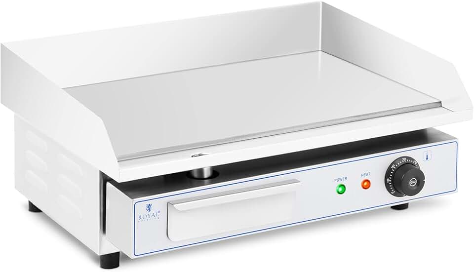 jardinito - Plancha Électrique Lisse Inox 55x35 cm 3000W Restaurant