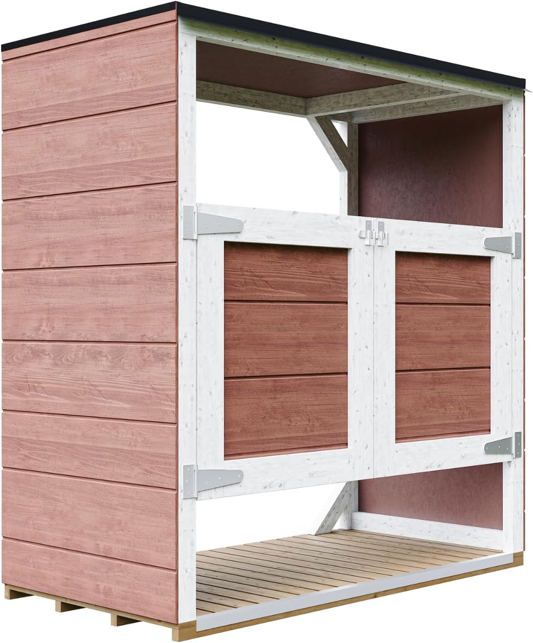Abri de Jardin pour poubelles, Cache Poubelle extérieur 2x240L – Coffre de Rangement Exterieur, Armoire de Jardin, cabane de Jardin Exterieur – jardinito M980A-REDWOOD Red