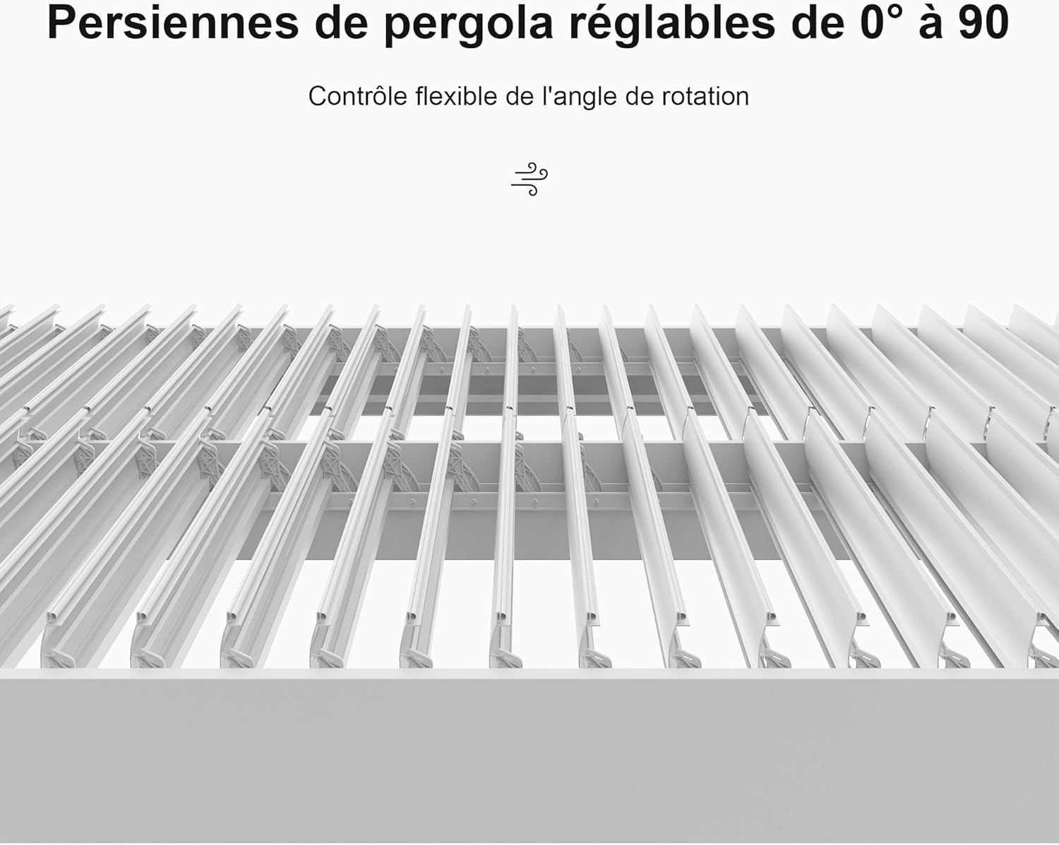 jardinito - pergola bioclimatique - 4,6x3,3 m - alu, lames orientables, éclairage intégré