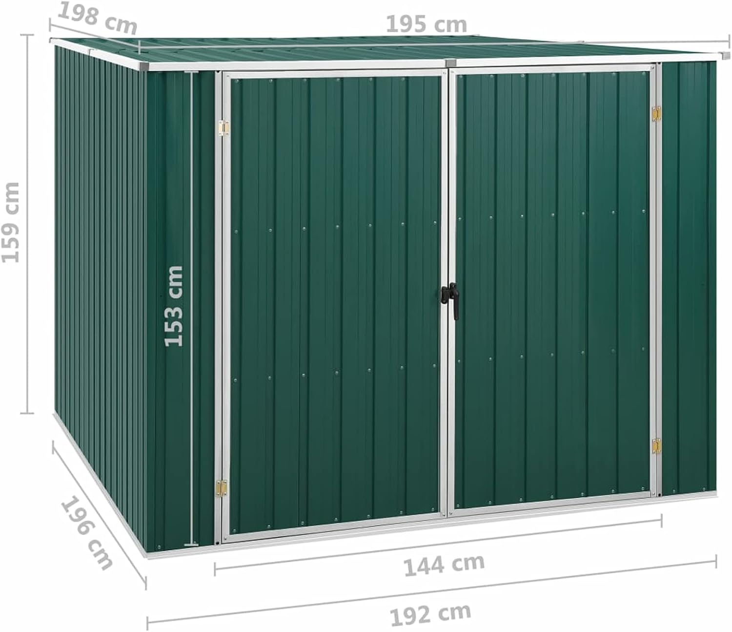 Abri de Jardin Vert 195x198x159 cm Acier galvanisé