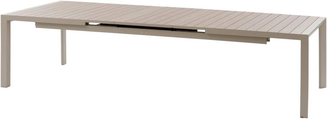 jardinito - Evasion Argile - table extensible 14 places - aluminium bois antirouille, rallonge