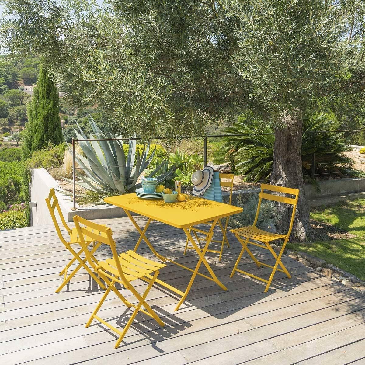 jardinito - Greensboro - rectangulaire pliante 4 places - acier epoxy antirouille
