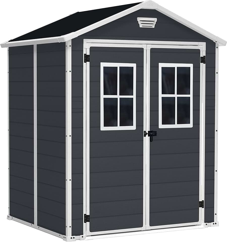 jardinito - Abri de jardin Premium, résine, 185x152x226 cm, anthracite - 12-938205